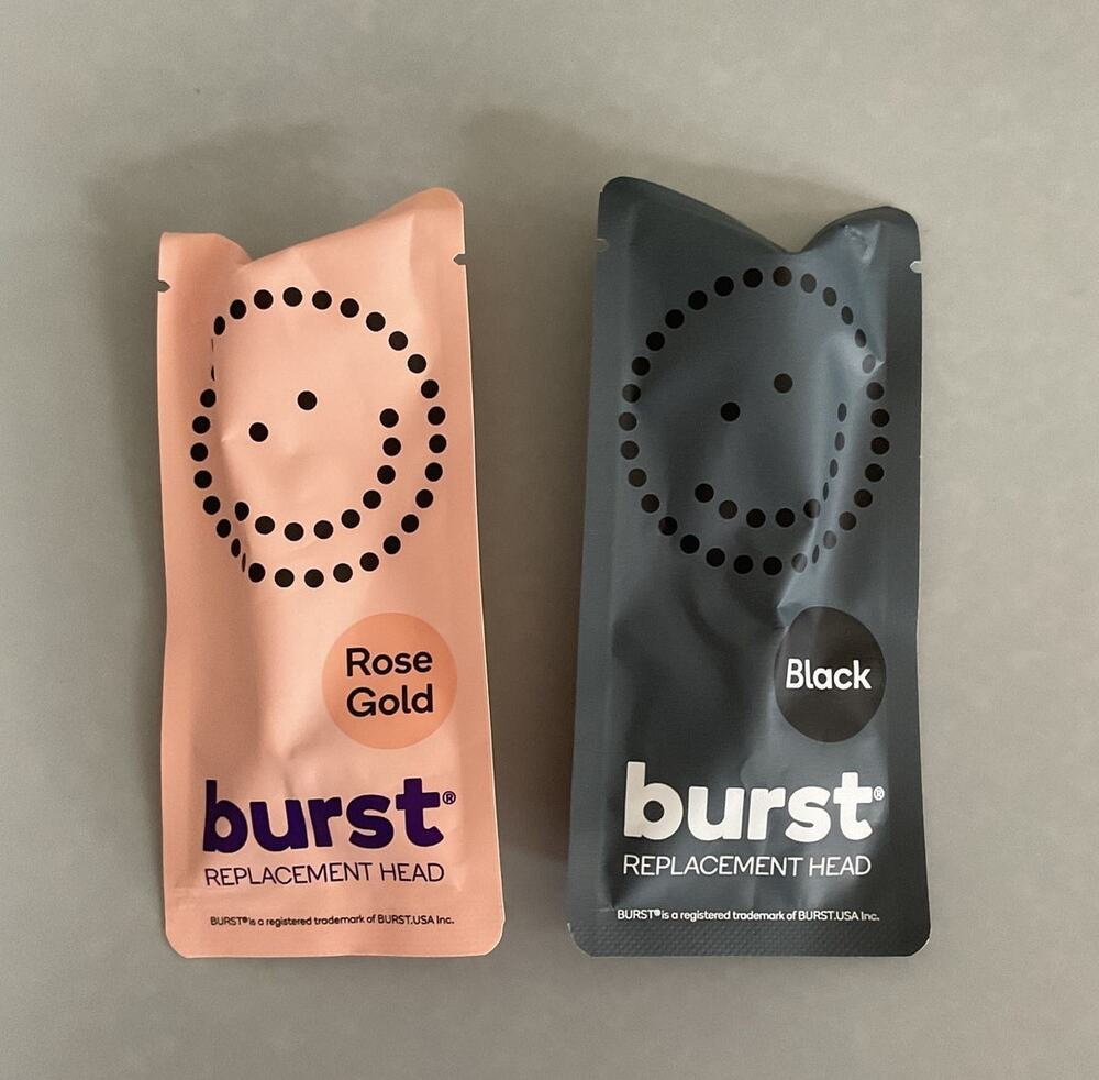 Burst Set of 2 Electric Toothbrush Replacement Heads Black / Rose Gold